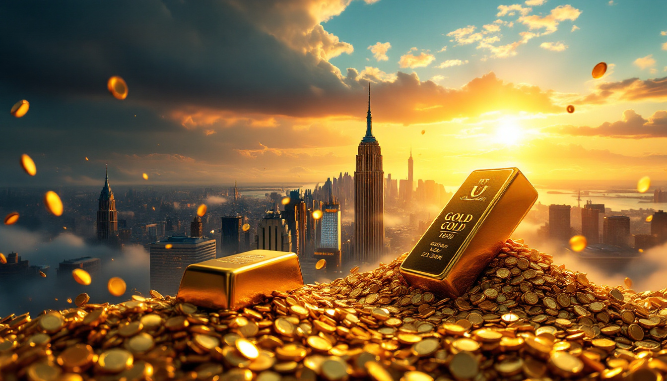 Gold Surges to Record High Poised for Best Month in 14 Years on Safe Haven Demand