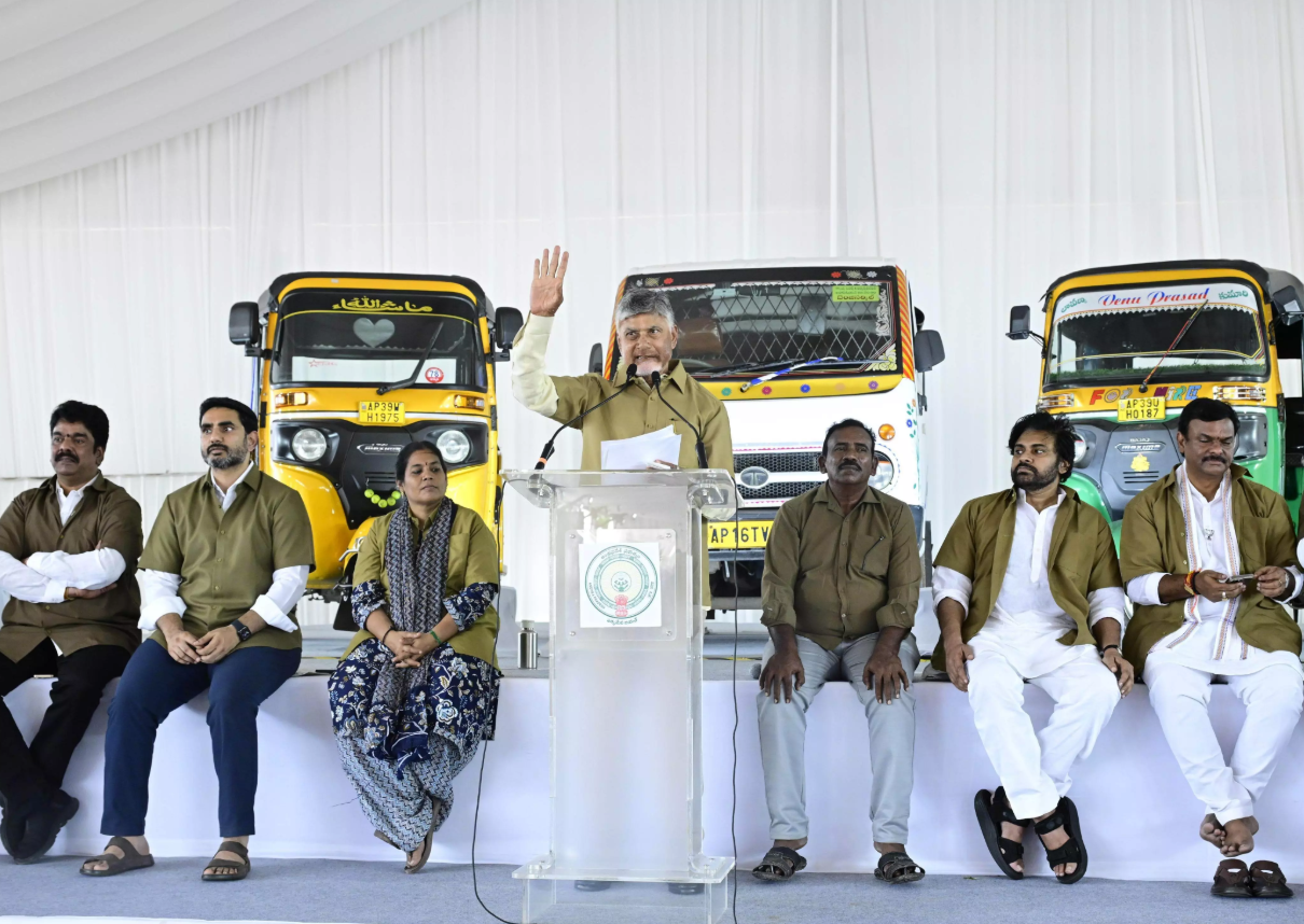 Andhra CM Chandrababu Naidu Launches ₹15,000 Aid Scheme for Auto and Cab Drivers